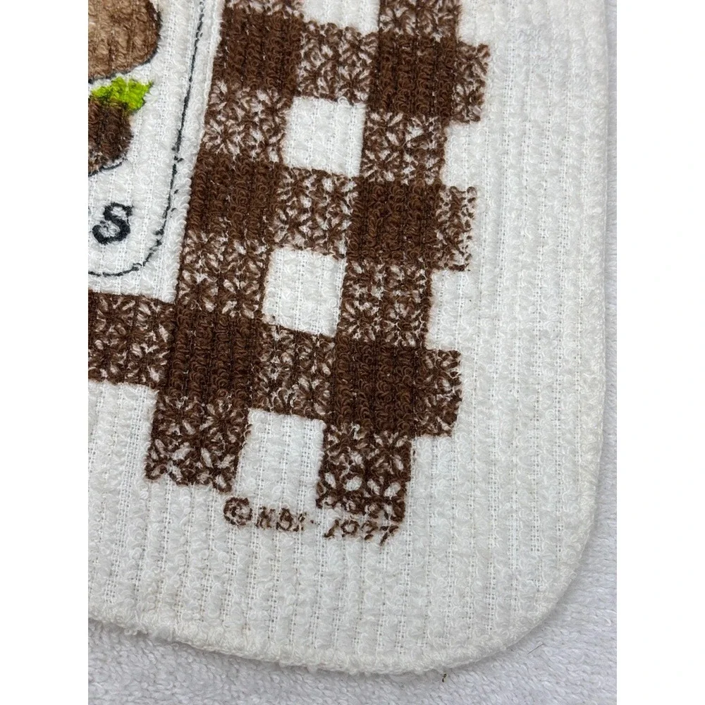 Vtg 1987 Groovy Mushroom Dish Towel Kitchen Dish Wash Cloth Rag‎ Retro